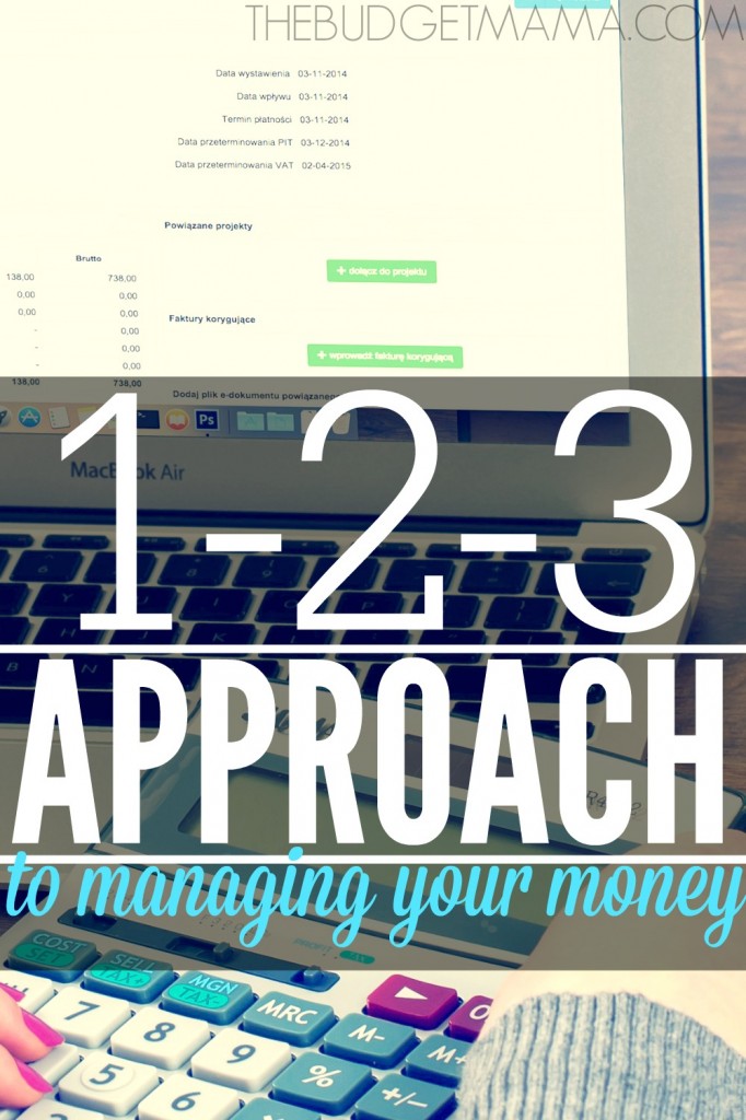 This 1-2-3 approach will help you with managing your money in order to make this whole money management and budgeting process easier. 