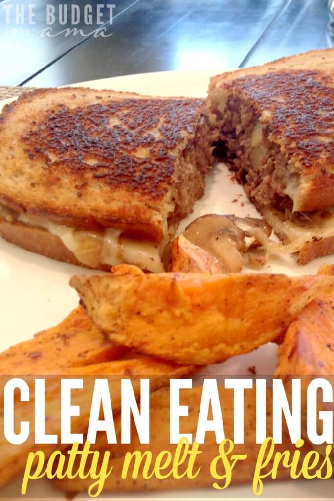 Looking for an easy and delicious recipe for lunch or for dinner? This clean eating patty melt and fries recipe is sure to please! 