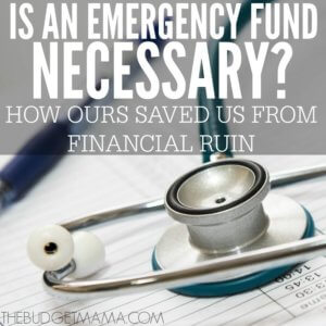 Is an emergency fund necessary? This our story of how our emergency fund saved our one-income family from financial ruin and from sinking into more debt. 