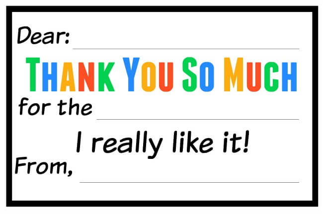 Thank you note from kids