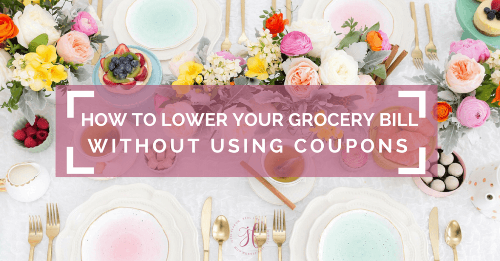 How to lower your grocery bill WITHOUT using coupons! As a mom of 3, I know how quickly the food bill can rise. These are just a few of the things we've done to lower our grocery bill without using coupons!
