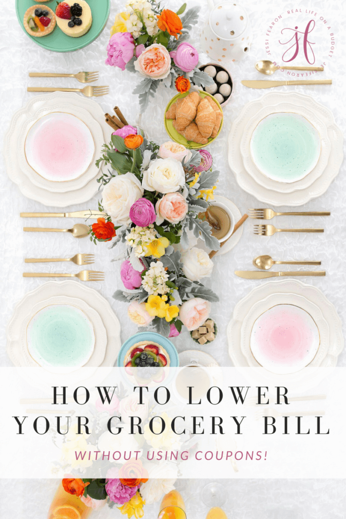 How to lower your grocery bill WITHOUT using coupons! As a mom of 3, I know how quickly the food bill can rise. These are just a few of the things we've done to lower our grocery bill without using coupons!