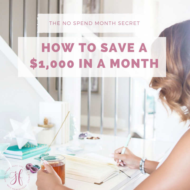 Get your emergency fund started by going on a No Spend Month and save a $1,000 in a month!