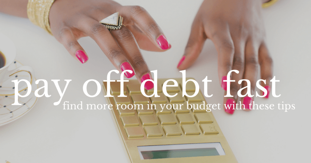 Paying off debt fast can be made possible with just a few tweaks to your budget in order to create more room in your budget. If you need to get out of debt fast, make sure you implement these strategies today to get started.