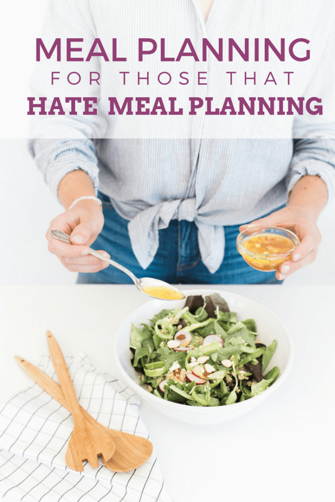Hate to meal plan? You're not alone. I have a total love/hate relationship with meal planning. Here are a few ways I've been able to make meal planning work for me. #mealplanning #family #frugalliving #food #planner