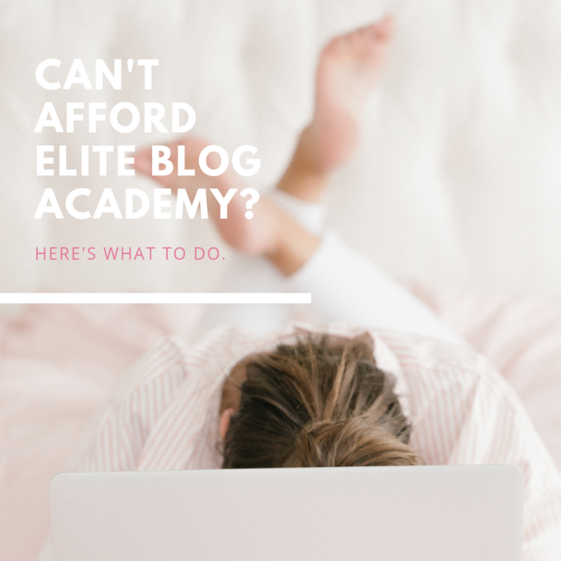 Can't afford Elite Blog Academy but you really want to take your blog to the next level? Here's what you can do.