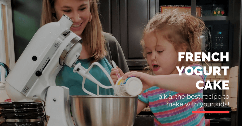If you're looking for an easy recipe to make with your kids, this is the one! Seriously, this is what French kids first learn how to bake. Your kids will love spending time with you in the kitchen making this French Yogurt Cake. And you'll love how easy it is!