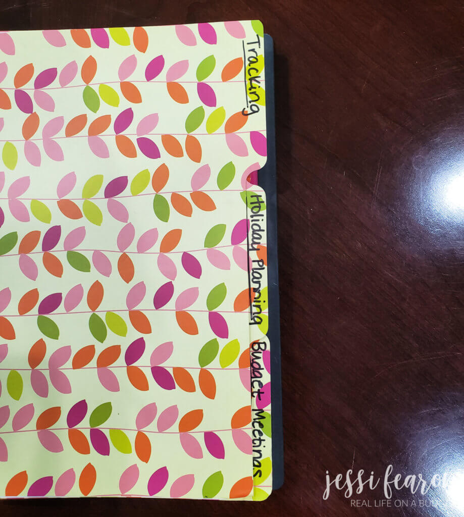 Budget Binder Homemade Tabs