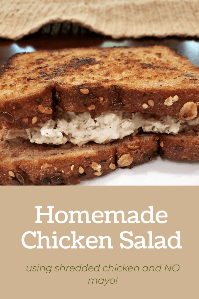This easy to make homemade chicken salad recipe is sure to please your family this summer! This recipe uses no mayo so it's super healthy and versatile! 