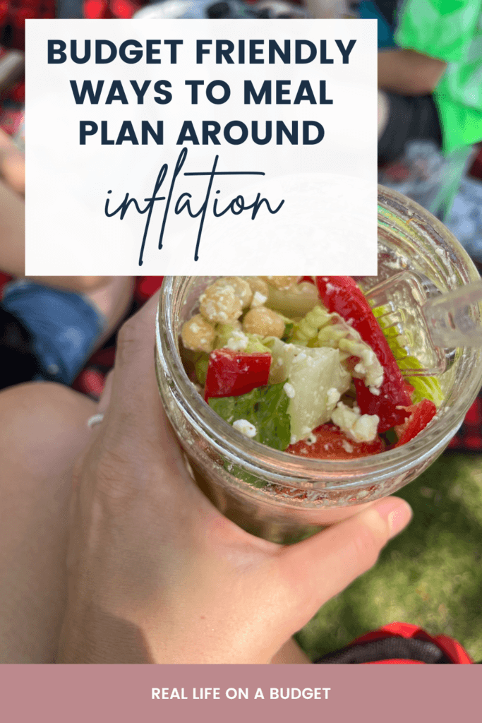 A guide to help you beat inflation at the grocery and come up with budget friendly meal plan ideas without losing your mind!