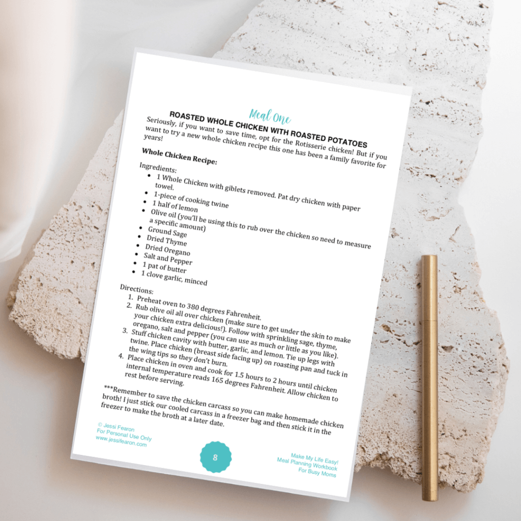 meal planning with recipes