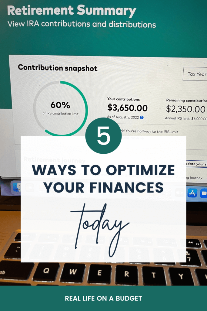 Money management doesn't have to be complicated. Let's optimize your finances today! Seriously, you can do these five things TODAY!