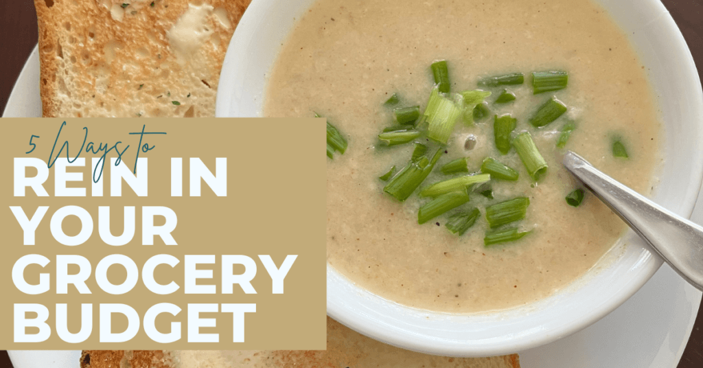 Grocery budget out of control? Try these five tips to rein in your grocery budget today!