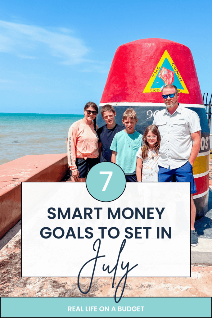 Set smart money goals to stay on track this summer! Learn 7 practical money goals to set in July, including how to start saving now for Christmas.